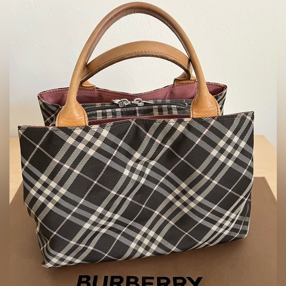 Burberry Handbags - ❗️SOLD❗️Burberry Blue Label Nova Check Tote Rare Dusky Pink Tartan Plaid EUC